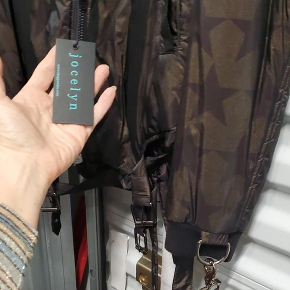 Sz S NwT $595 Jocelyn Fur Lined Brown Bomber Jacket With Cool Hardware